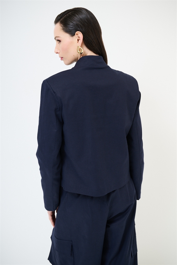 GIACCA CAVALLERIZZA CON APPL. RICAMI NERI BLU