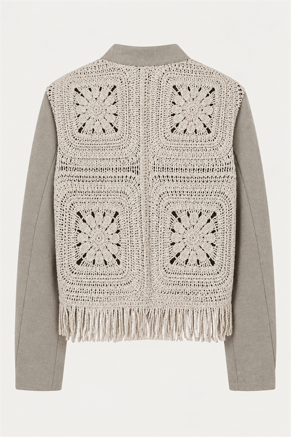 GIACCA MACRAME CON FRANGE