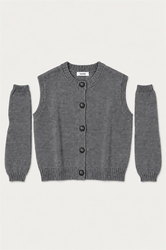 GILET CON BOTTONI + MANICOTTI