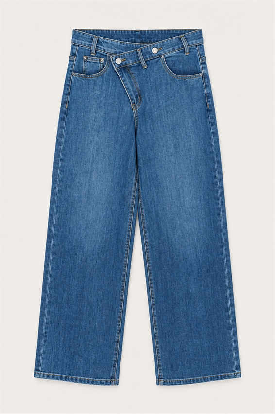 JEANS DRITTO BOTTONI ASIMMETRICI