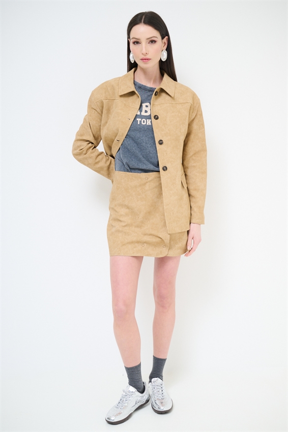 GIACCA MONOPETTO AVVITATA CROSTA SABBIA