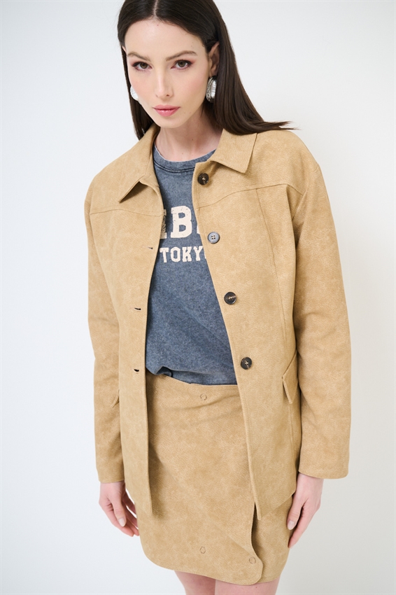 GIACCA MONOPETTO AVVITATA CROSTA SABBIA