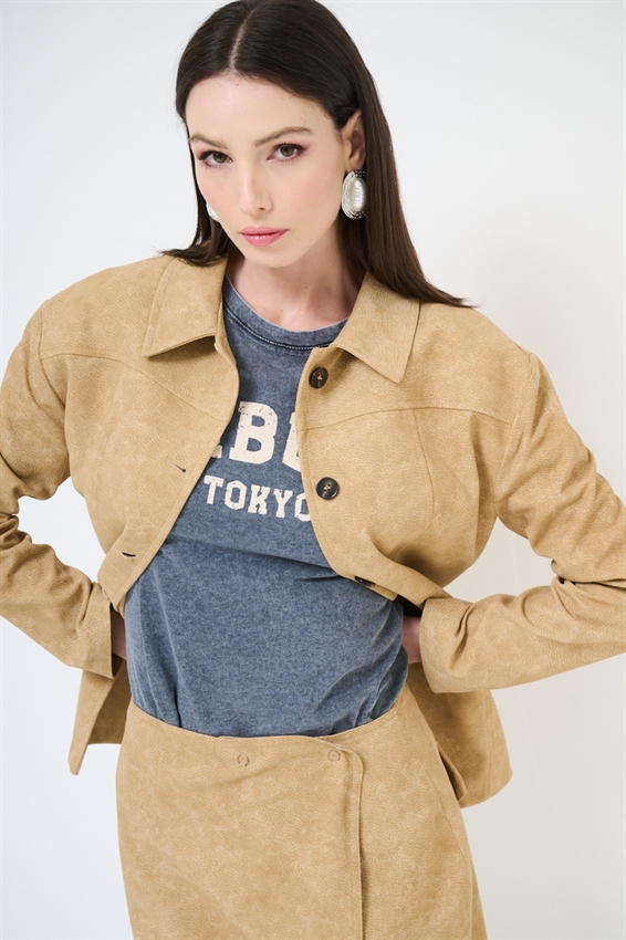 GIACCA MONOPETTO AVVITATA CROSTA SABBIA