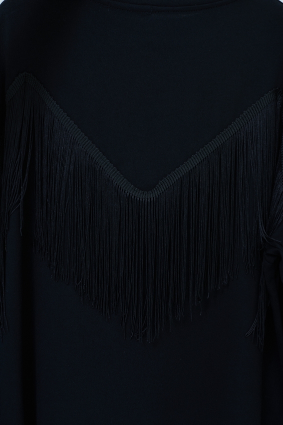 MAGLIA OVER PARICOLLO CON FRANGE