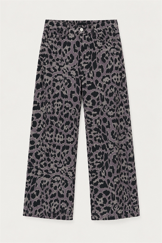 PANTALONE LARGO STAMPA MACULATA + CINTURA