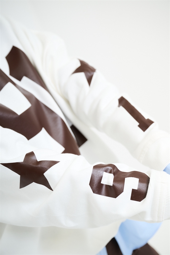 FELPA OVER STAMPA 91 GLOW IN THE DARK PANNA