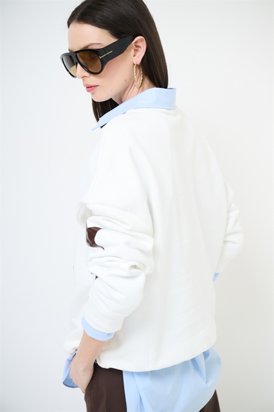 FELPA OVER STAMPA 91 GLOW IN THE DARK PANNA