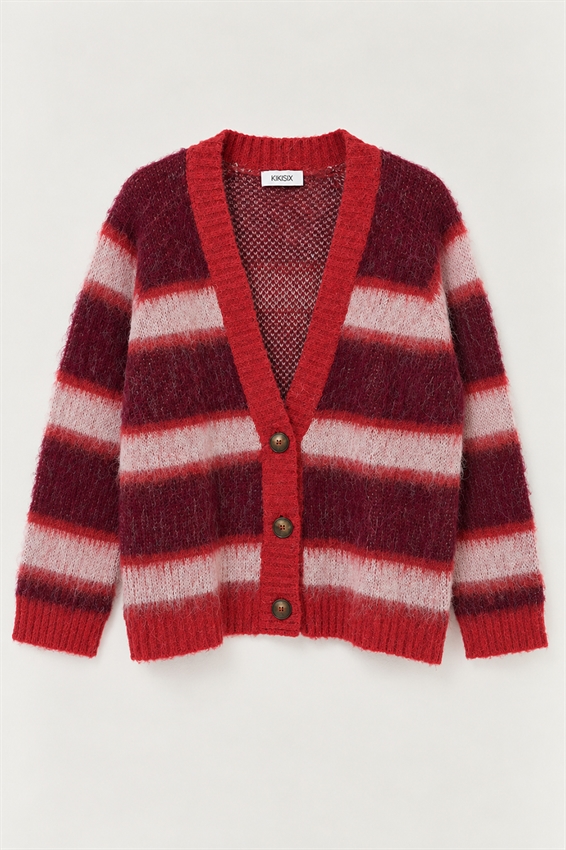 CARDIGAN SCOLLO V PROFONDO RIGATO