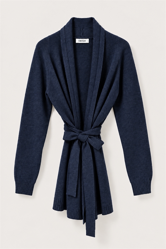 CARDIGAN MIDI APERTO CON CINTURA