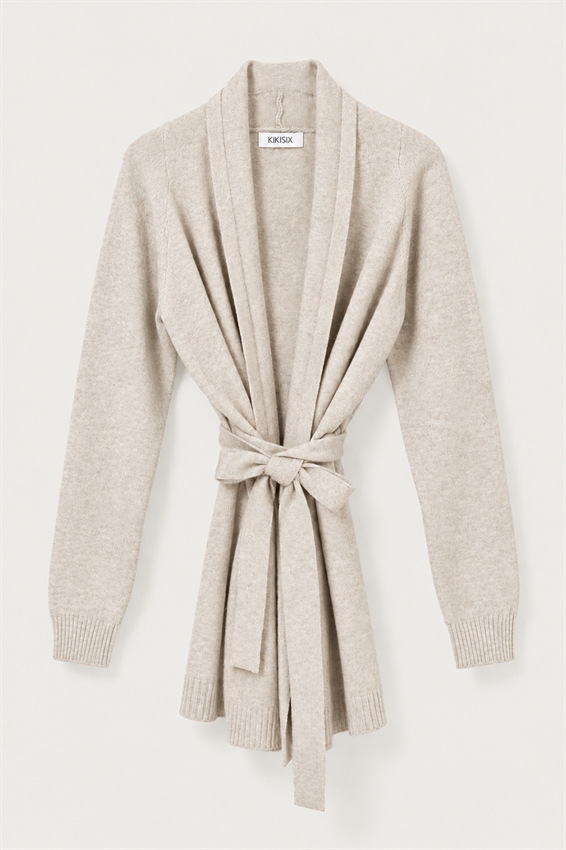 CARDIGAN MIDI APERTO CON CINTURA