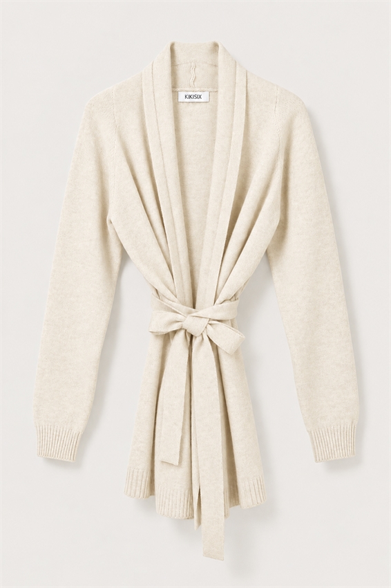 CARDIGAN MIDI APERTO CON CINTURA