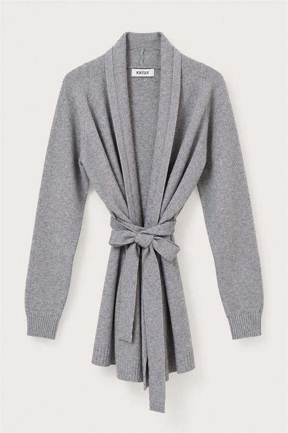 CARDIGAN MIDI APERTO CON CINTURA