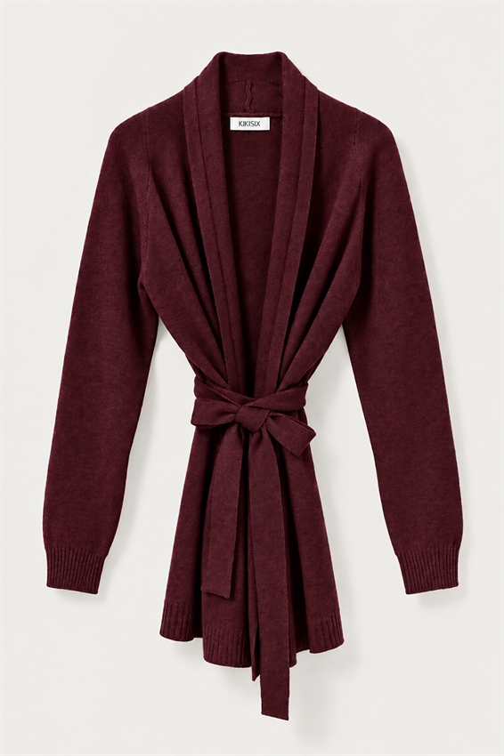 CARDIGAN MIDI APERTO CON CINTURA