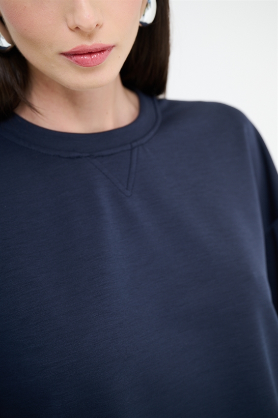MAGLIA OVERSIZE LUNGA MODAL BLU