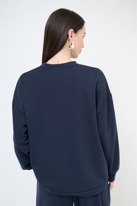 MAGLIA OVERSIZE LUNGA MODAL BLU