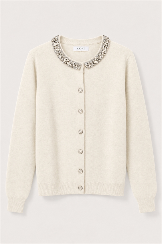 CARDIGAN COLLO E BOTTONI GIOIELLO