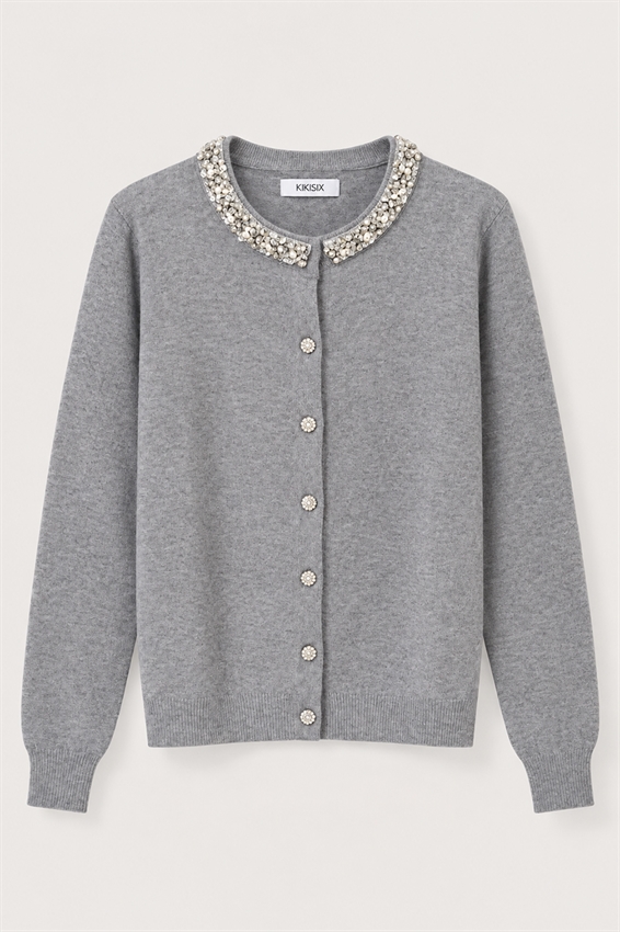 CARDIGAN COLLO E BOTTONI GIOIELLO