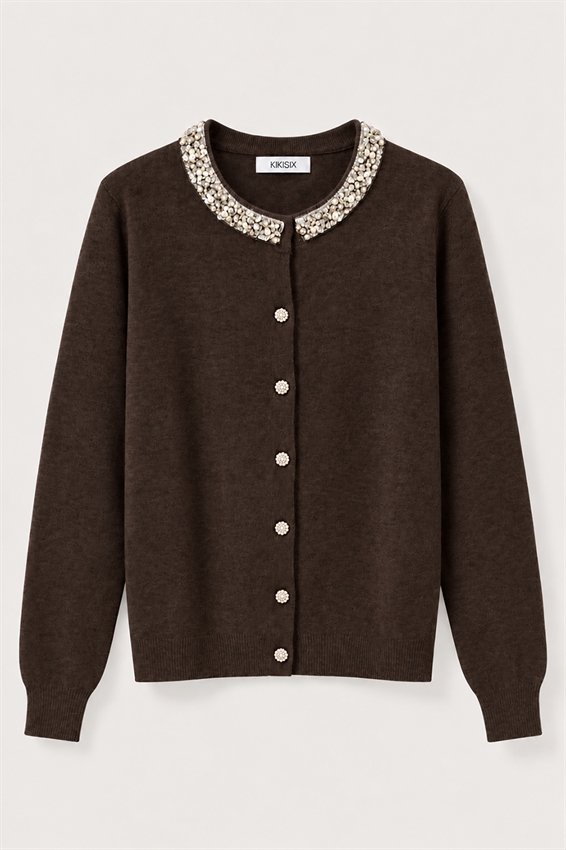 CARDIGAN COLLO E BOTTONI GIOIELLO