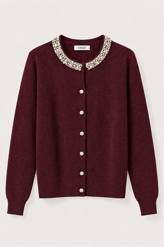 CARDIGAN COLLO E BOTTONI GIOIELLO