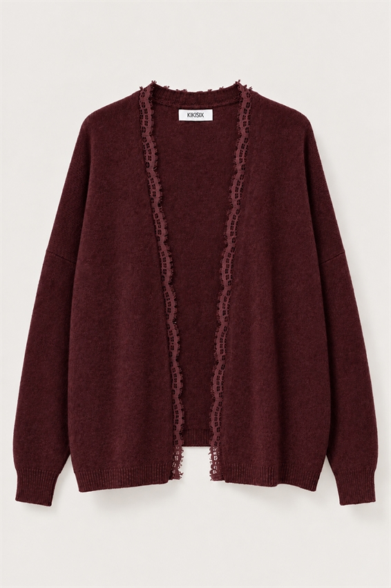 CARDIGAN APERTO CON PIZZO