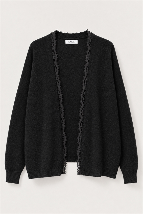 CARDIGAN APERTO CON PIZZO