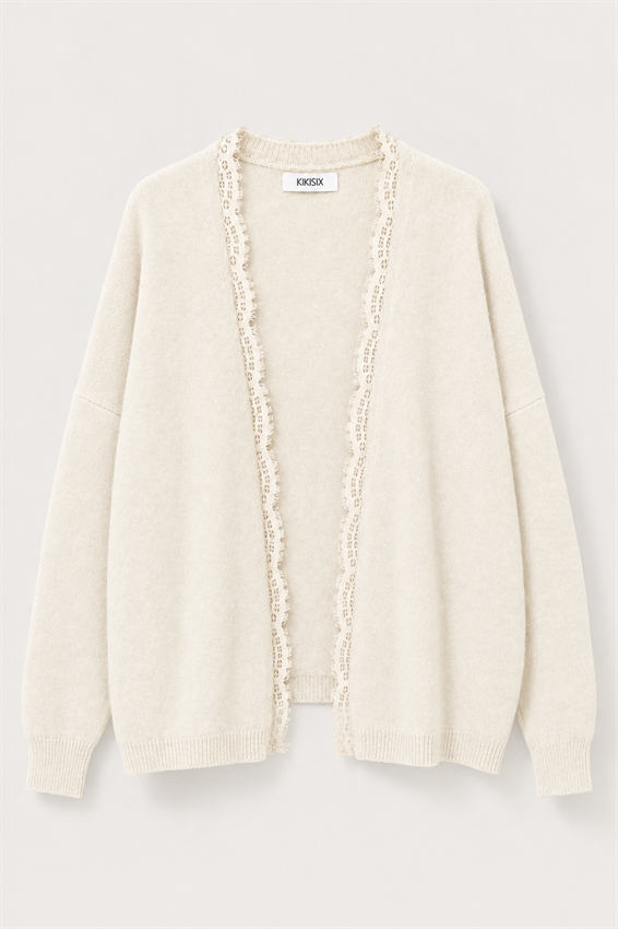 CARDIGAN APERTO CON PIZZO