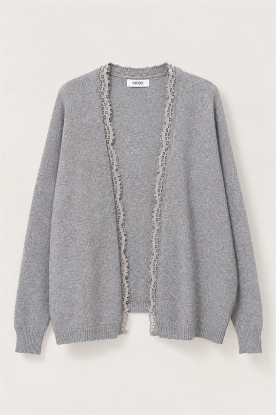CARDIGAN APERTO CON PIZZO