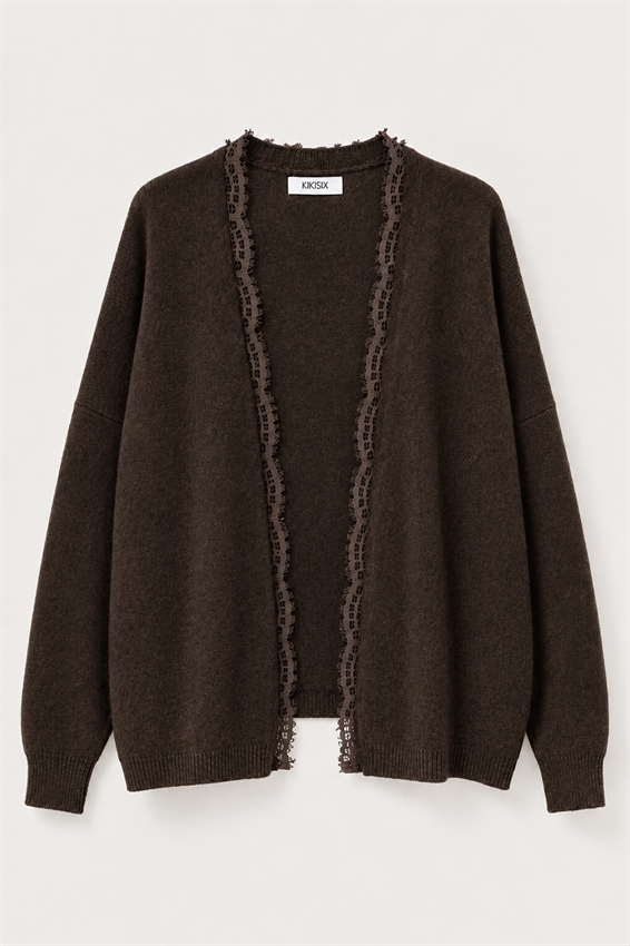 CARDIGAN APERTO CON PIZZO