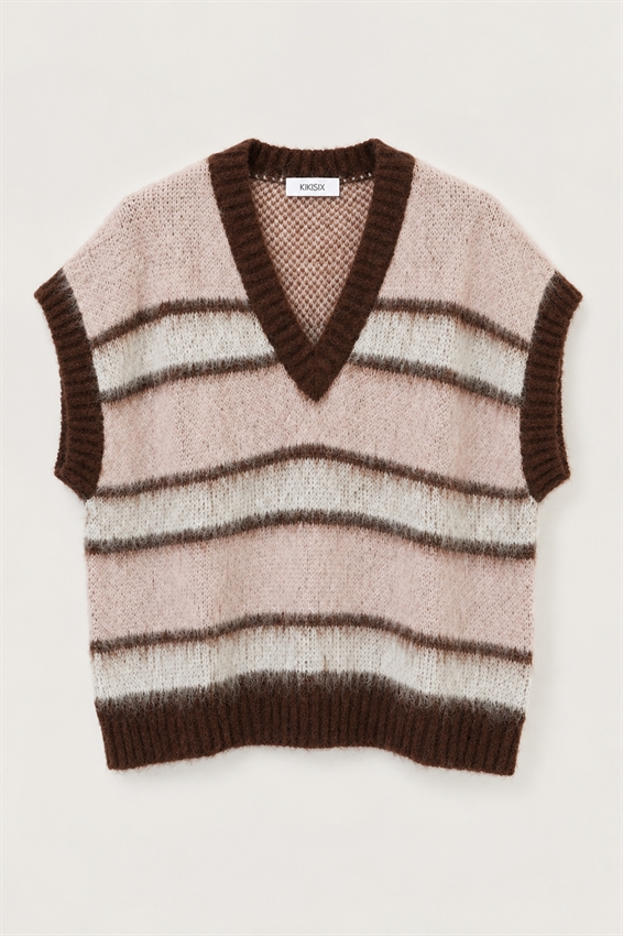 GILET SCOLLO V OVER RIGATO