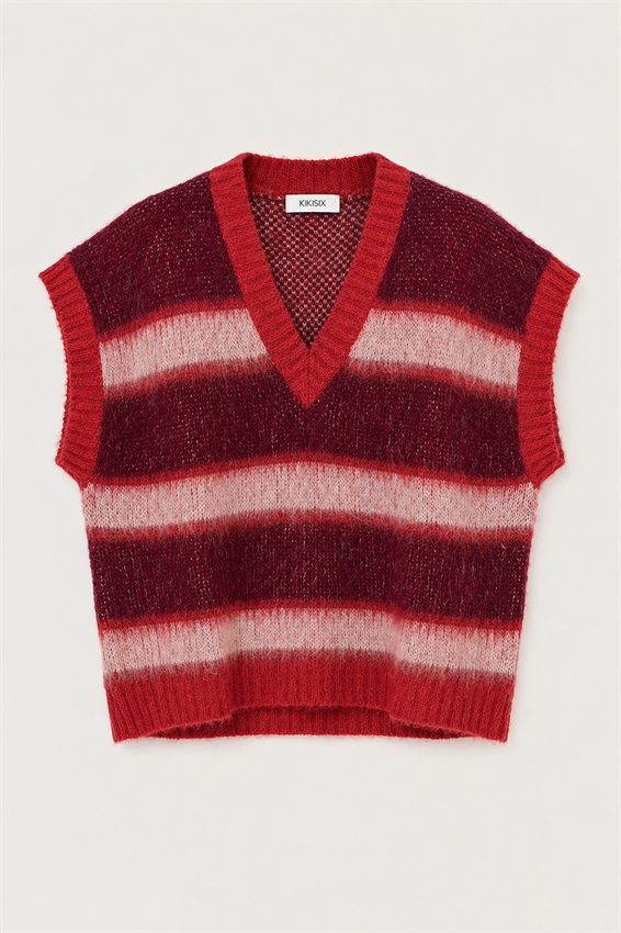 GILET SCOLLO V OVER RIGATO