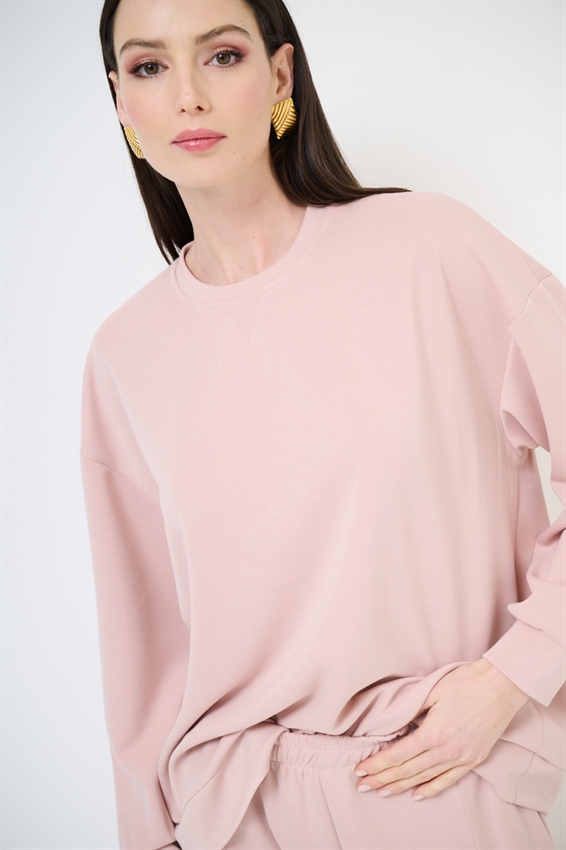 MAGLIA OVERSIZE LUNGA MODAL ROSA