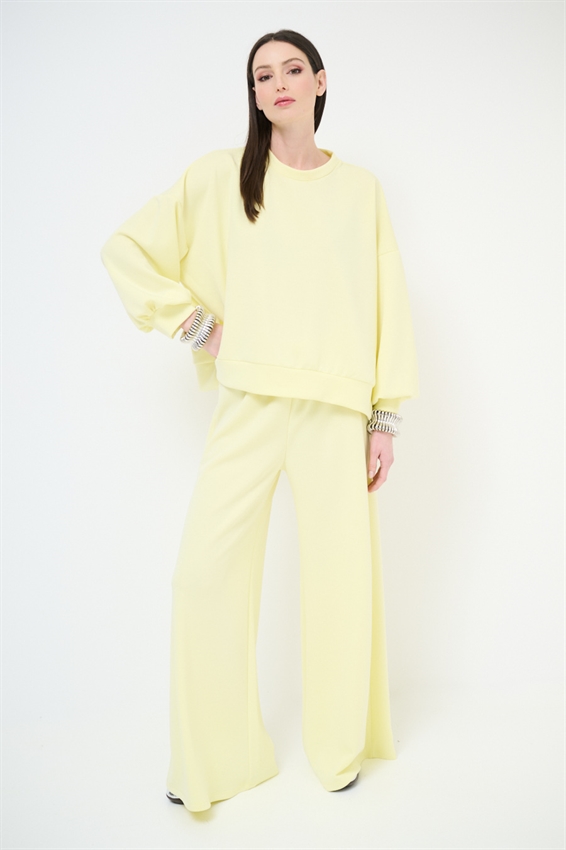 PANTAPALAZZO IN FELPA MODAL CON COULISSE GIALLO