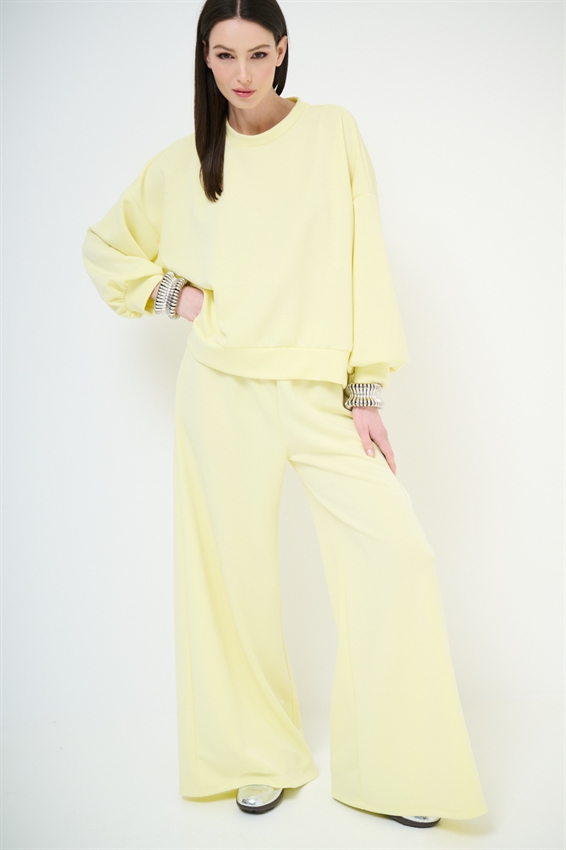 PANTAPALAZZO IN FELPA MODAL CON COULISSE GIALLO