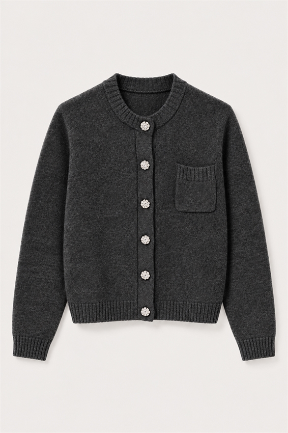 CARDIGAN CON TASCHINO MISTO CASHMERE