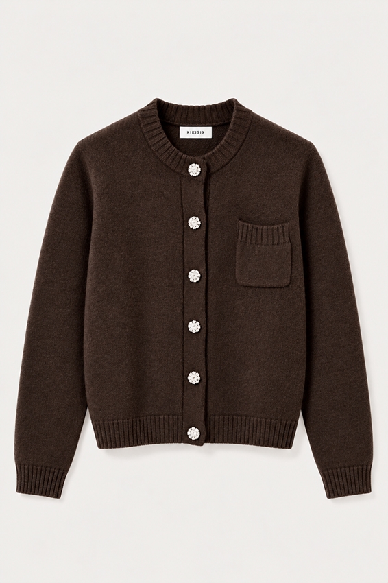 CARDIGAN CON TASCHINO MISTO CASHMERE