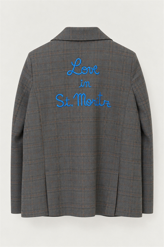GIACCA CHECK CON RICAMO A SCATOLINA