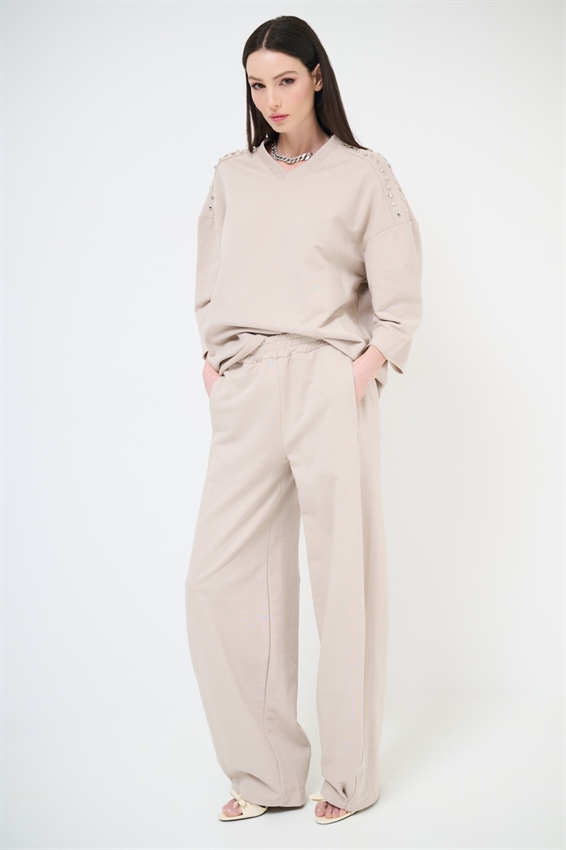 PANTALONE IN FELPA BALLOON SABBIA