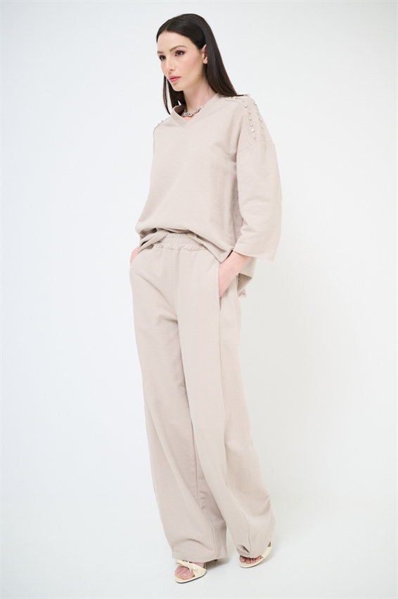 PANTALONE IN FELPA BALLOON SABBIA