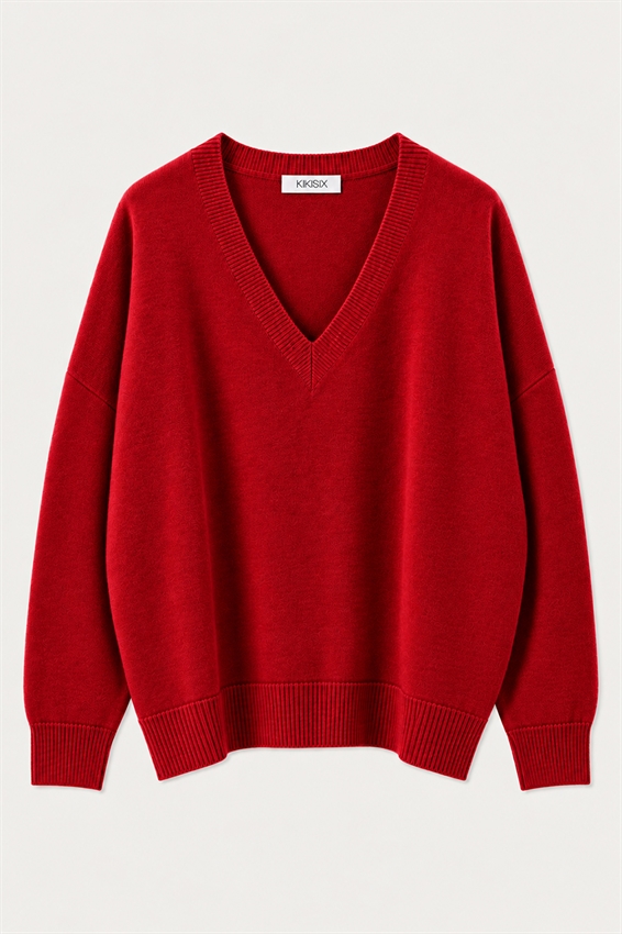 MAGLIA OVER SCOLLO V MISTO CASHMERE