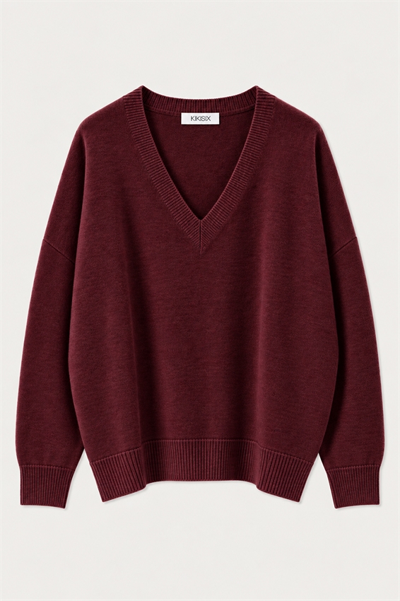 MAGLIA OVER SCOLLO V MISTO CASHMERE