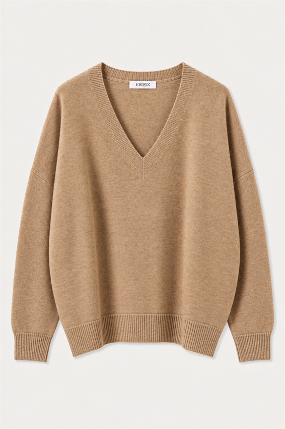 MAGLIA OVER SCOLLO V MISTO CASHMERE