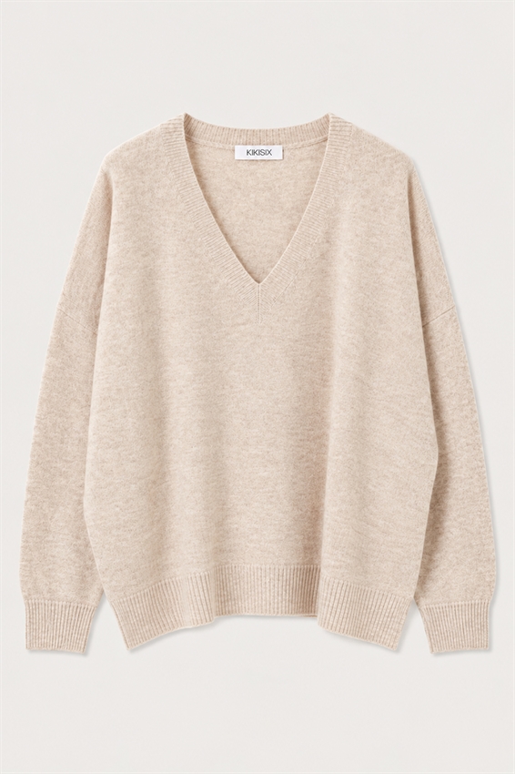MAGLIA OVER SCOLLO V MISTO CASHMERE