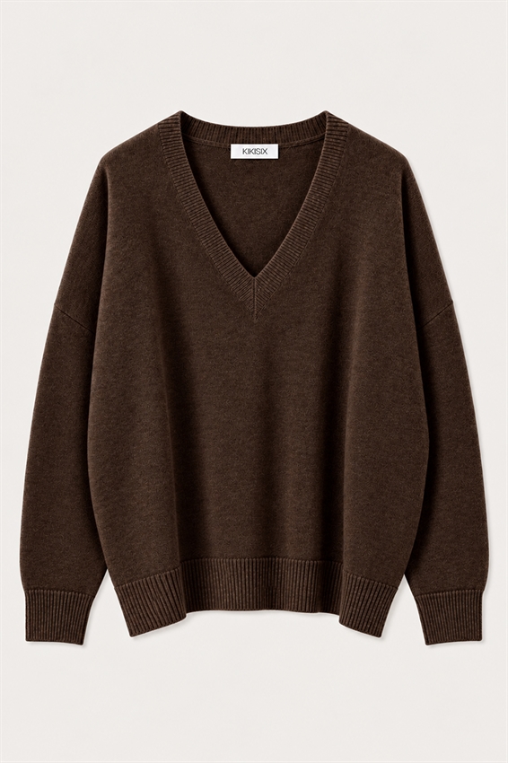 MAGLIA OVER SCOLLO V MISTO CASHMERE