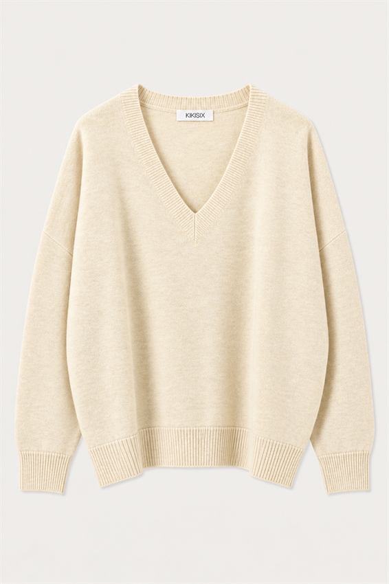 MAGLIA OVER SCOLLO V MISTO CASHMERE