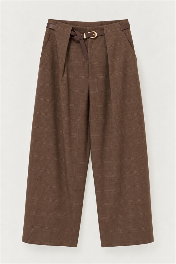PANTALONE DRITTO CHECK CON CINTURA