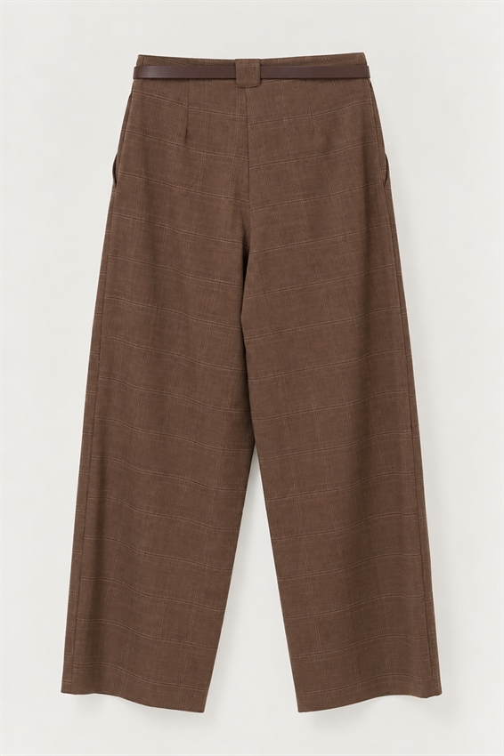 PANTALONE DRITTO CHECK CON CINTURA