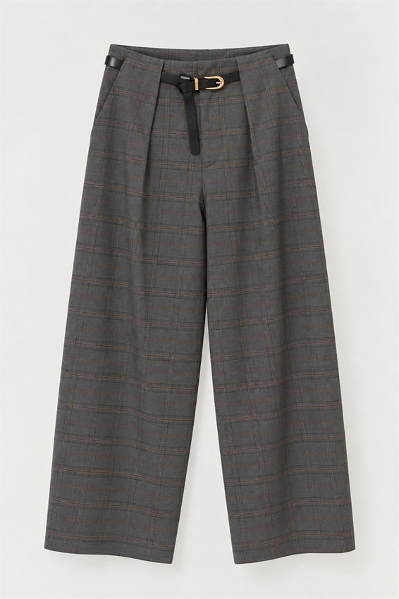 PANTALONE DRITTO CHECK CON CINTURA