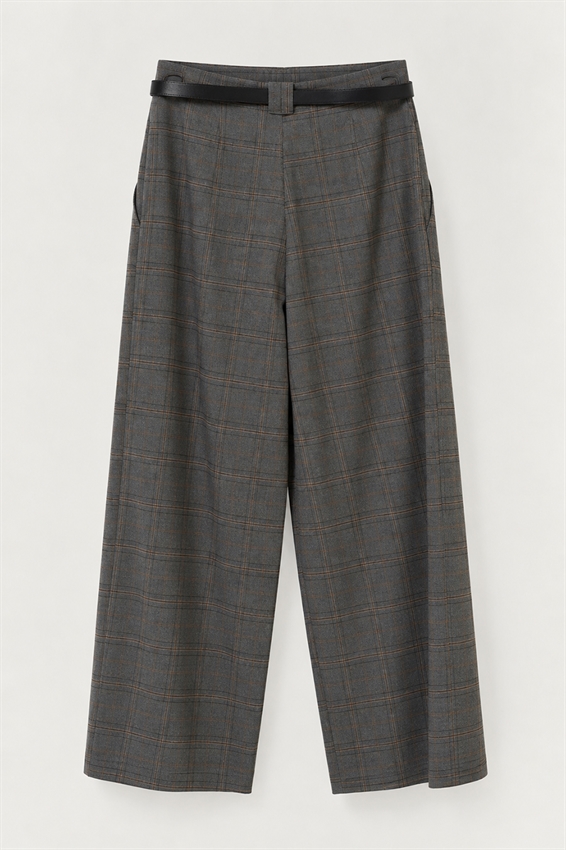 PANTALONE DRITTO CHECK CON CINTURA