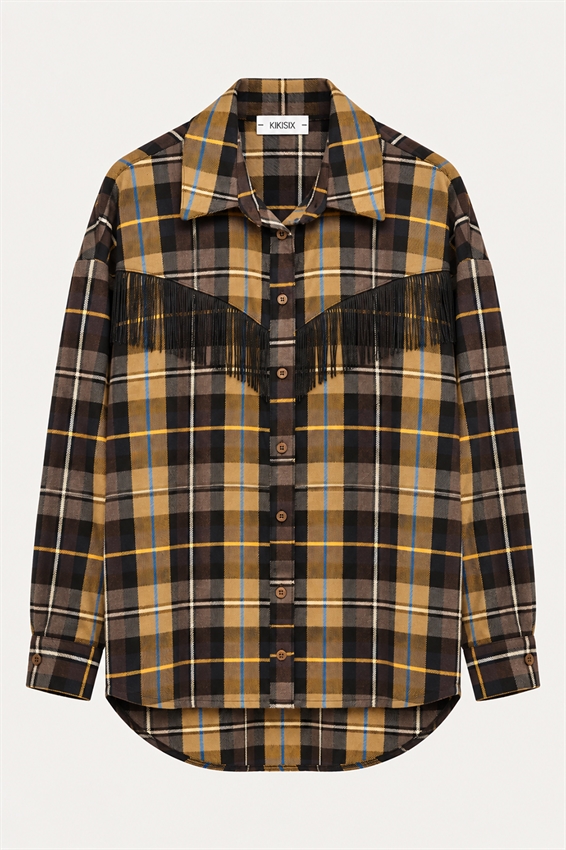 CAMICIA CHECK CON FRANGE