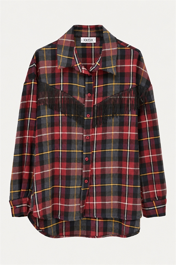 CAMICIA CHECK CON FRANGE